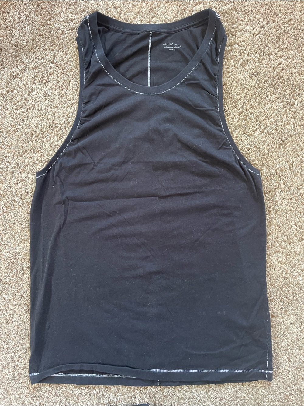 All Saints Black Racerback Muscle Tank | Relaxed Fit |Size Medium